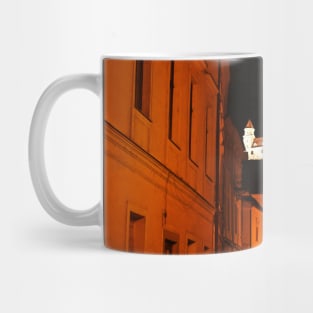 Medieval cobblestone street in Bratislava Mug